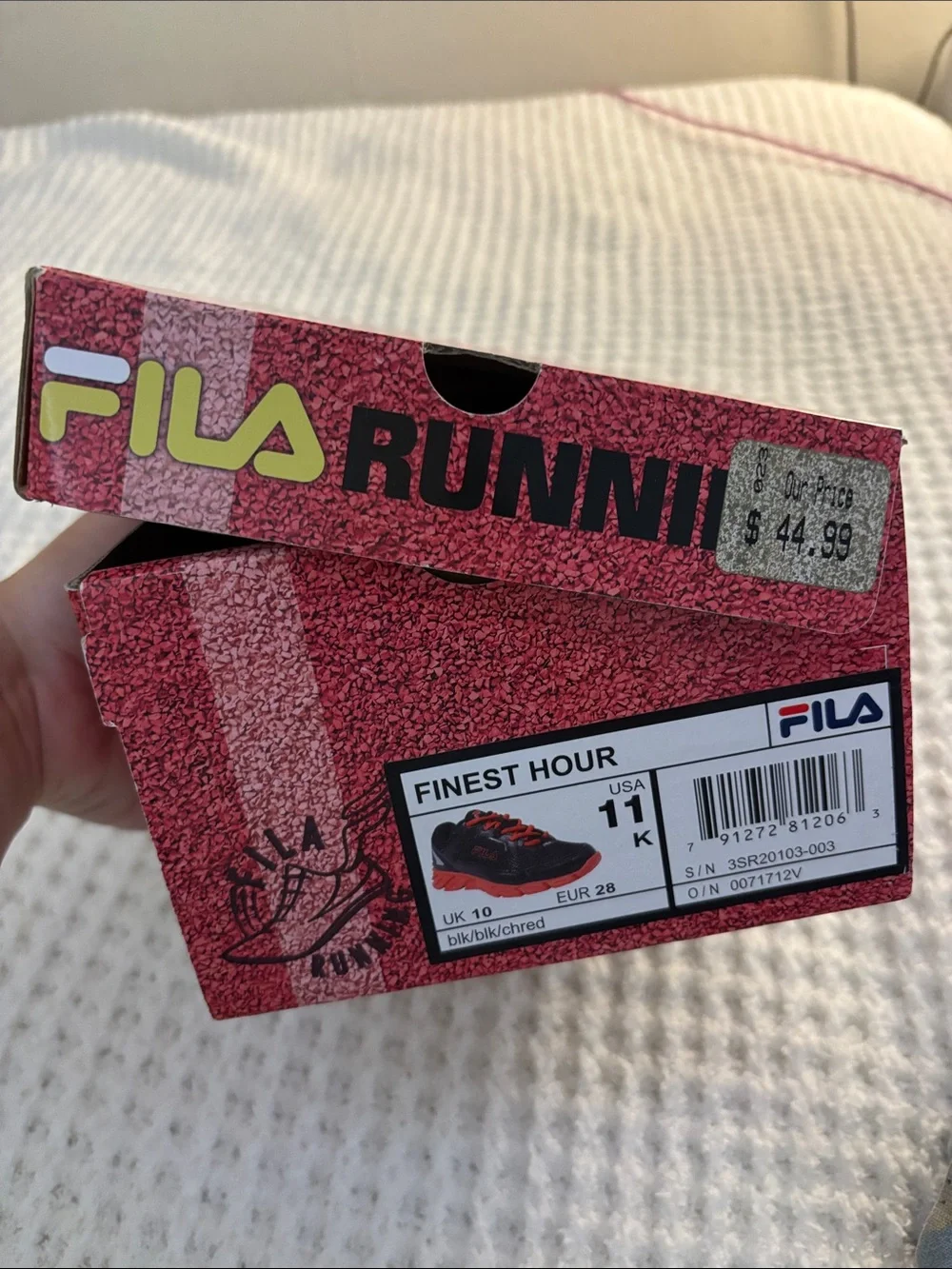 Fila Finest Hour Kids Sneakers Sz 11K NWT Deadstock